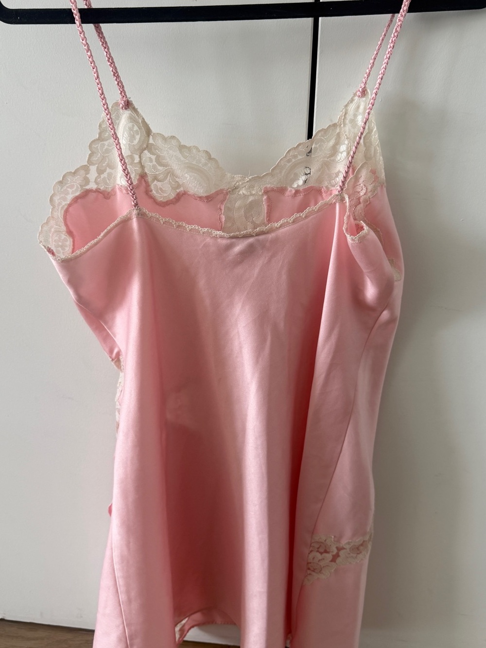 Victoria's Secret Vintage Gold Label Pink Satin Chemise with Cream Lace | size S - Picture 7 of 9